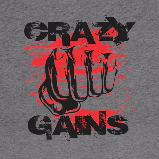 Crazy gains - Nothing beats the feeling of power that weightlifting, powerlifting and strength training it gives us! A beautiful vintage movie design representing body positivity! by Crazy Collective